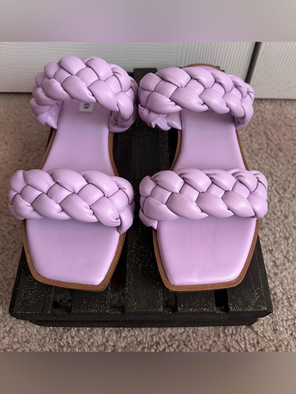 Steve Madden Braided Double-Strap Slide Sandals - Lavender
